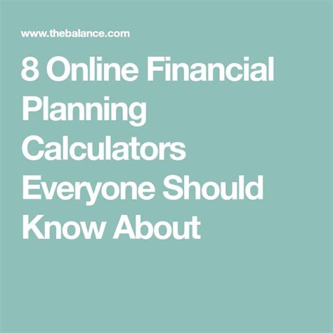 8 Online Financial Planning Calculators Everyone Should Know About ...