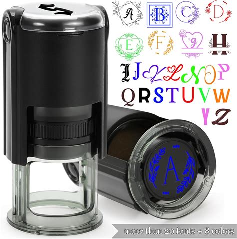 Amazon Idealiveny Custom Round Stamps Self Inking Initial Stamps