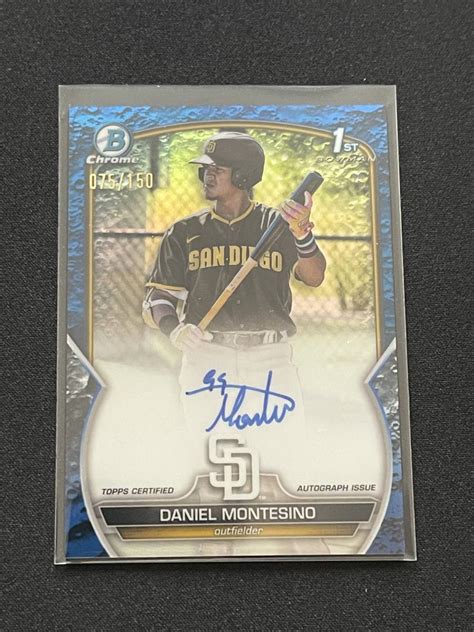 Daniel Montesino 2023 Bowman Chrome 1st Bowman Blue Crater Auto 150