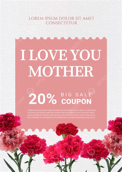 Carnation Mothers Day Promotion Poster Pink Template Download On Pngtree