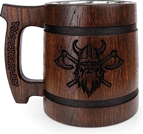 Teslyar Chope Bi Re Viking Pour Homme L Tasse En Bois De