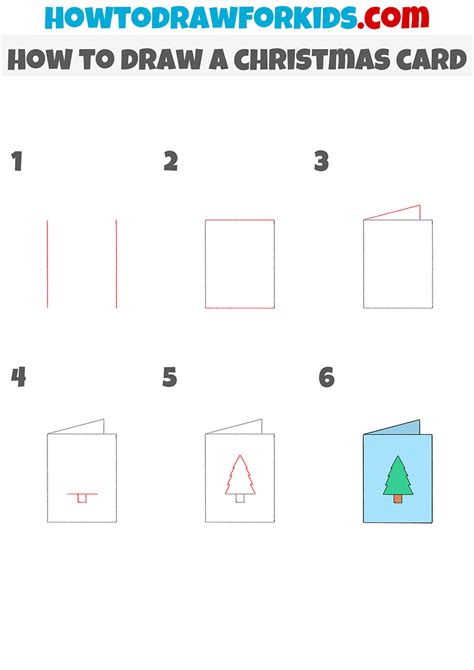 How To Draw A Christmas Card Easy Drawing Tutorial For Kids