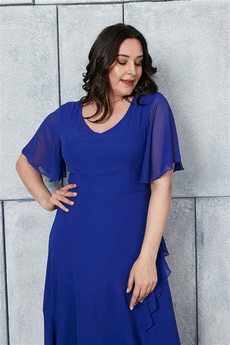 Leprsava Duga Plava Haljina Plus Size Lavica