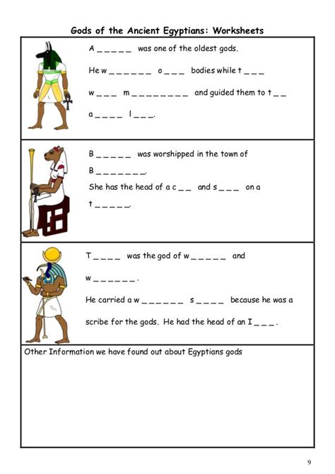 Free Printable Ancient Egypt Worksheets