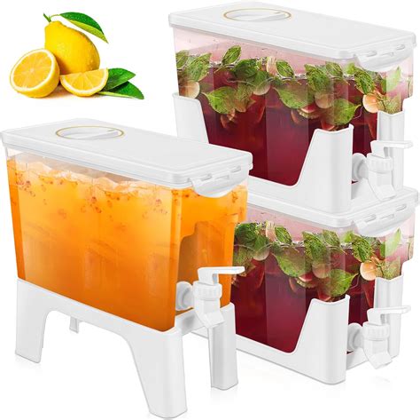 Amazon Sunnychicc 3 Pcs 0 9 Gallon Drink Dispenser For Fridge