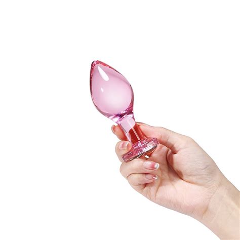Plug Anal em Vidro Pedra Brilhante da Base Formato Coração Sex