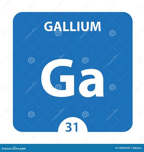 Gallium Ga Chemical Element Gallium Sign With Atomic Number Chemical