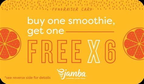 Free Jamba Juice X6 Buy One Get One Free Six Times For Only 10