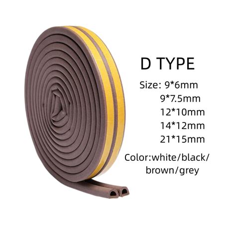 D Type Self Adhesive Epdm Foam Rubber Door And Window Seal Strip