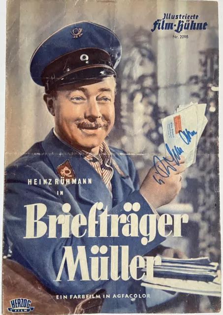 HEINZ RÜHMANN SIGNIERT Briefträger Müller Film Bühne 2098 Unterschrift