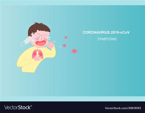 Coughing cartoon character coronavirus Royalty Free Vector