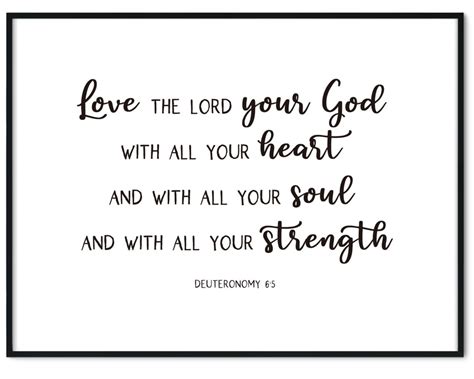 Love The Lord Your God Deuteronomy 65 Scripture Poster Scripture