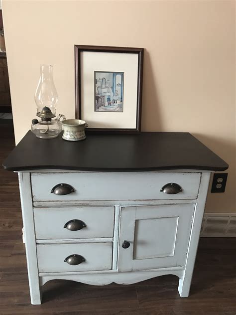 Antique Washstand Using Fusion Mineral Paint In Little Whale On Bottom