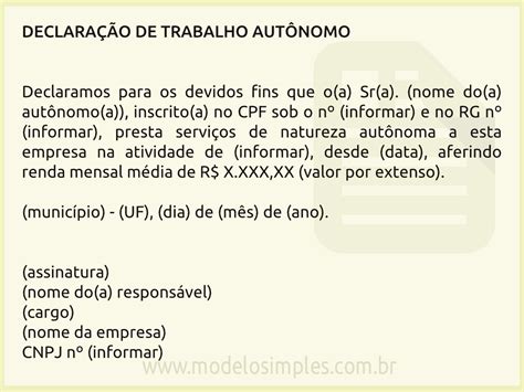 Modelo De Declara O De Renda Para Aut Nomo Guia Completo Relaxado