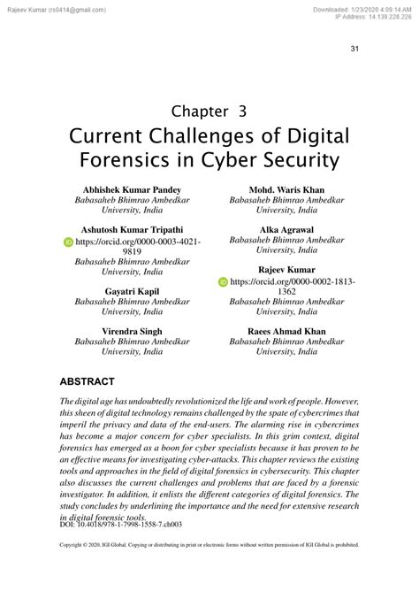 Pdf Current Challenges Of Digital Forensics In Cyber Security