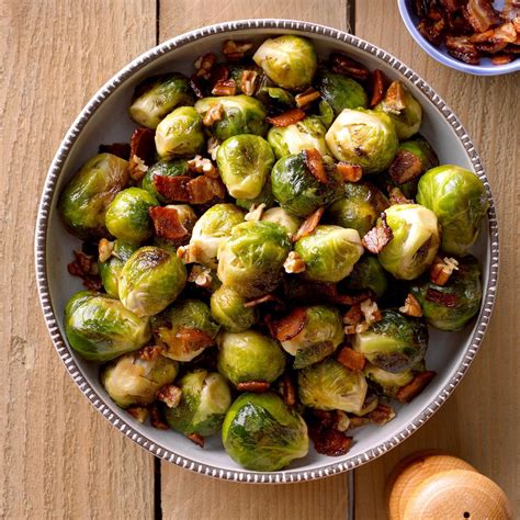 Maple And Bacon Glazed Brussels Sprouts Recipe Taste Of Home