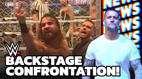 Seth Rollins Confronts Cm Punk Backstage Latest Cm Punk Returns To