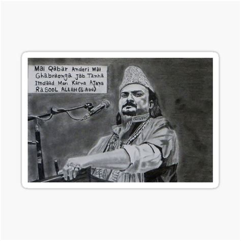 Amjad Sabri Pencil Drawing Sticker For Sale By MubaraksArt Redbubble