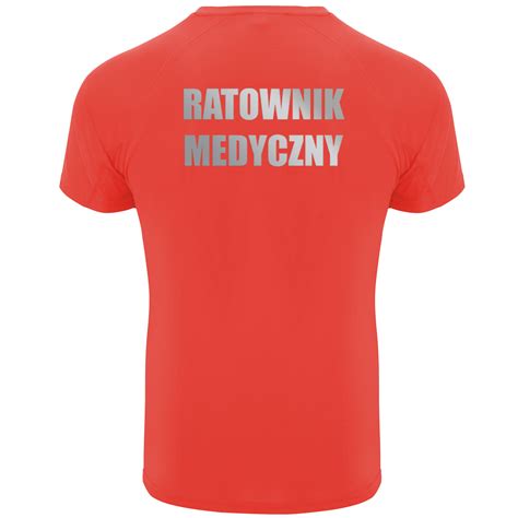 Ratownik Medyczny Logo Odblaskowe Rm Koralowa Koszulka Techniczna