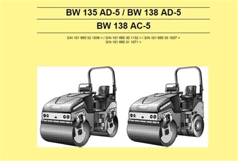 Bomag Bw Ad Bw Ad Bw Ac Tandem Vibratory Roller