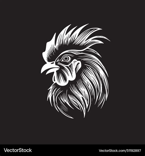 Rooster - black and white isolated icon Royalty Free Vector