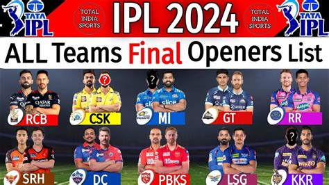 Ipl All Teams Opening Pairs List In Telugu Total India Sports