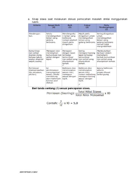 Contoh Penilaian Otentik Pdf