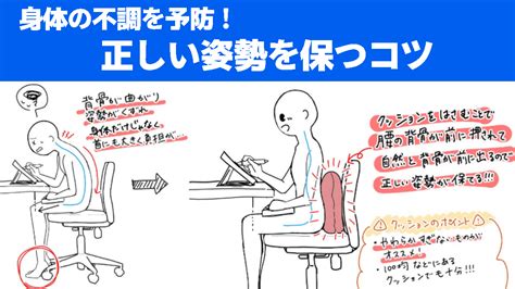 絵・イラストを描くとき、正しい姿勢で椅子に座るコツ。腰痛対策に！｜お絵かき図鑑