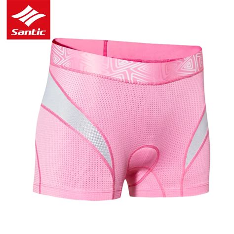 Santic Women Cycling Shorts Pink GEL Pad Underwear Quick Dry Mountain