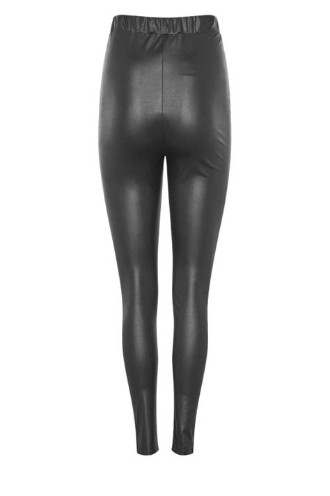 Tall Womens Lts Black Faux Leather Leggings Long Tall Sally