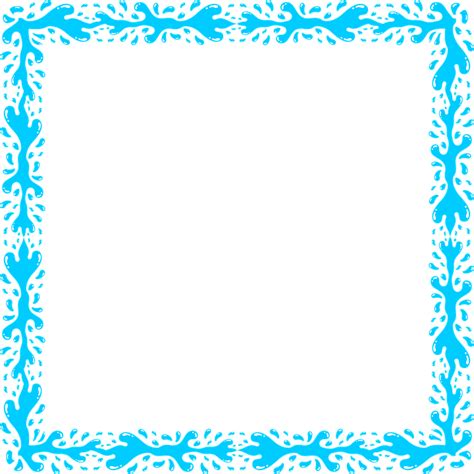 Aqua Border Frame Decorative Edges Ocean Theme Vibrant Frames