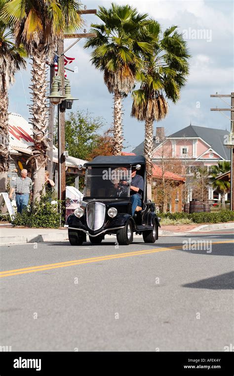 People Driving Golf Carts In Florida Stock Photo Alamy