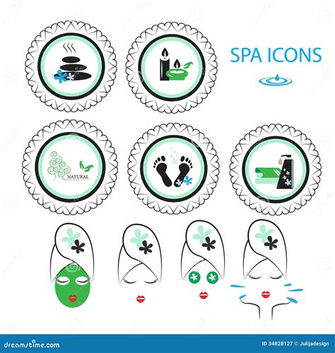 Spa Icons Set Stock Vector Illustration Of Body Hygiene 34828127