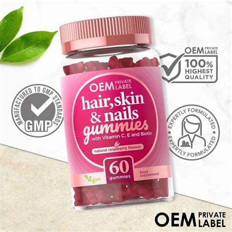 Customized Logo Vitamin Gummy Hair Skin Nails Gummies Supports Healthy