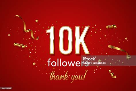 10000 Followers Celebration Horizontal Vector Banner Social Media