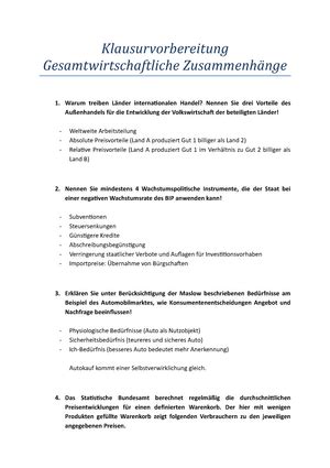 Kontrollfragen Übungsfragen Kontrollfragen VWL Grundlagen der VWL