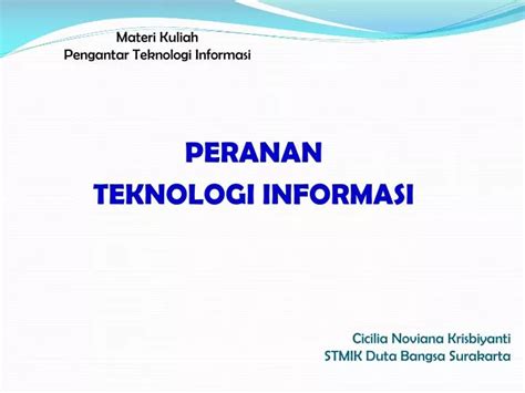 Ppt Materi Kuliah Pengantar Teknologi Informasi Powerpoint Presentation Id 6587867