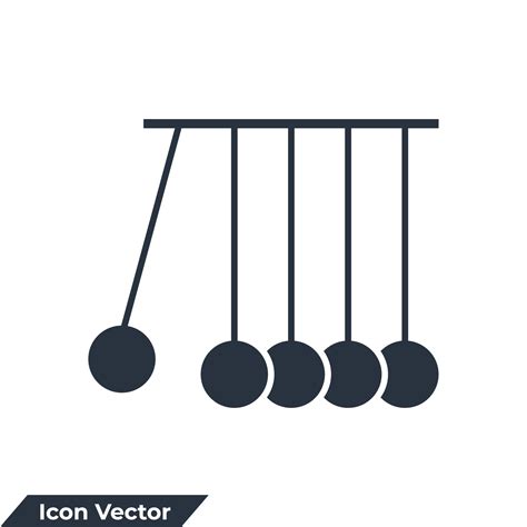 Newton Cradle Pendulum Icon Logo Vector Illustration Kinetics Symbol