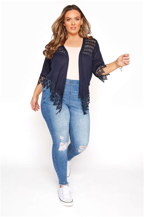 Navy Waterfall Shrug Cardigan Yours Clothing