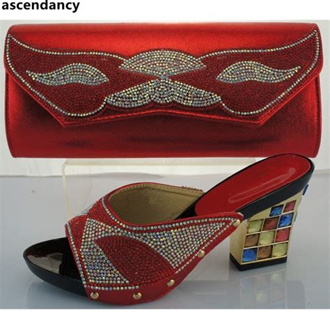 Haute qualité africaine mariage chaussures et sac ensemble décoré avec