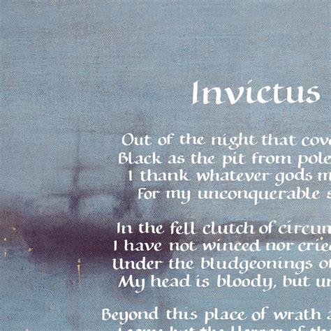 Invictus Poem I Am The Master Of My Fate Calligraphy Print Etsy