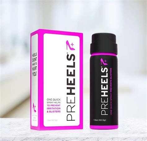 A Bottle Of Pre Heels — A Spray That Forms A Protective Coating To Keep