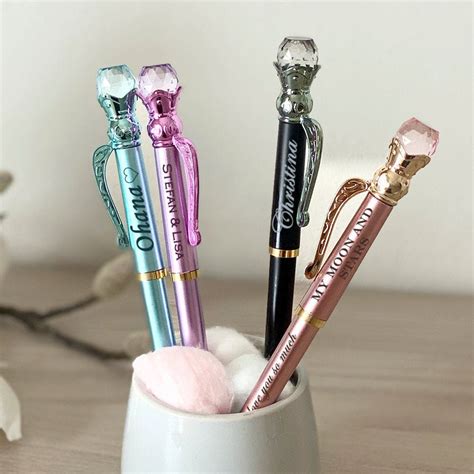 Custom Diamond Pens Custom Pen Personalized Pen Name Pens Etsy