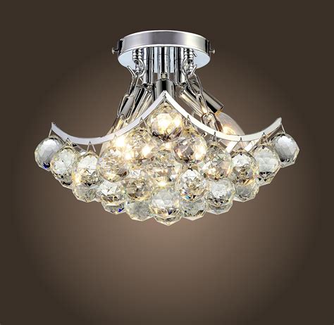 Saint Mossi Modern K9 Crystal Raindrop Chandelier Lighting Flush Mount