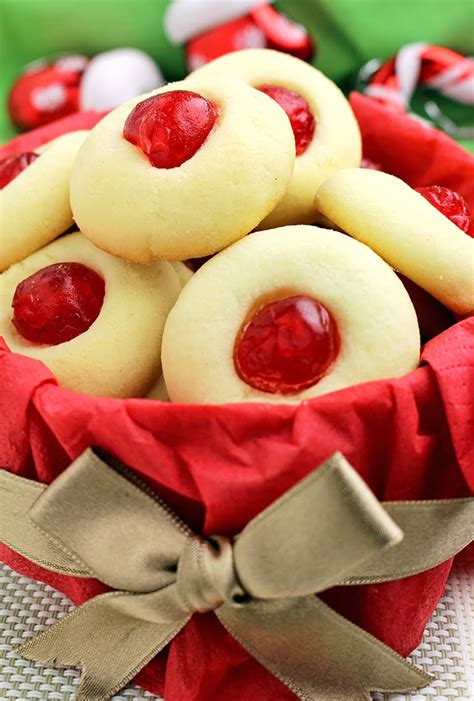 Holiday Maraschino Cherry Shortbread Cookies Sweet Spicy Kitchen