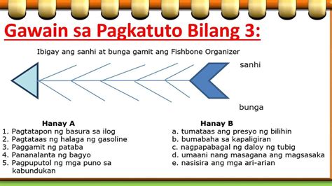 Gawain Sa Pagkatuto Bilang Ibigay Ang Sanhi At Bunga Gamit Ang