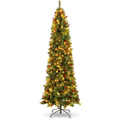 Best Choice Products 12ft Slim Pre Lit Pencil Christmas Tree With 1818 Tips 700 Lights Base