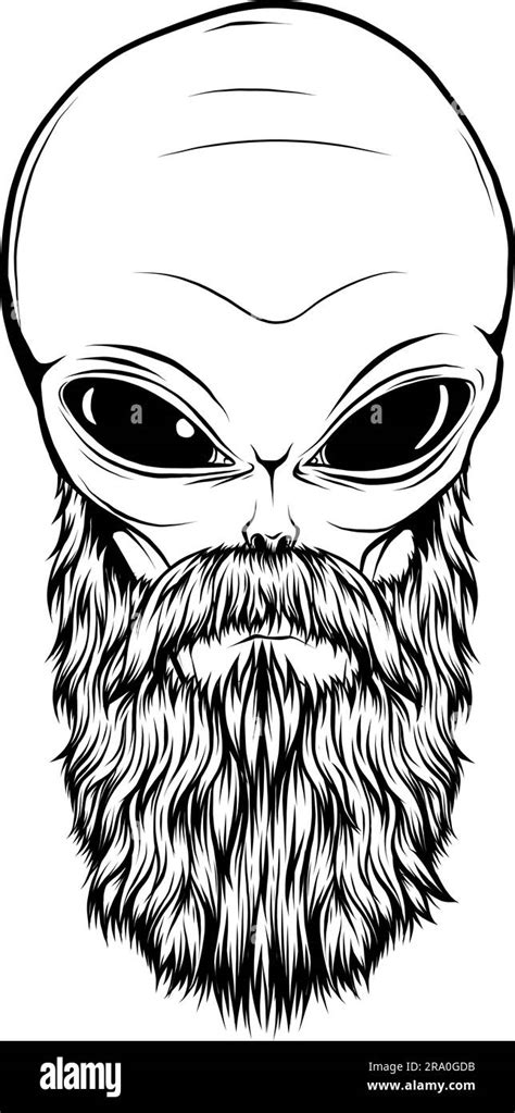 Vector Outline Alien Head Vector Illustration Design Stock Vector Image