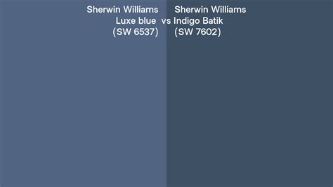 Sherwin Williams Luxe Blue Vs Indigo Batik Side By Side Comparison