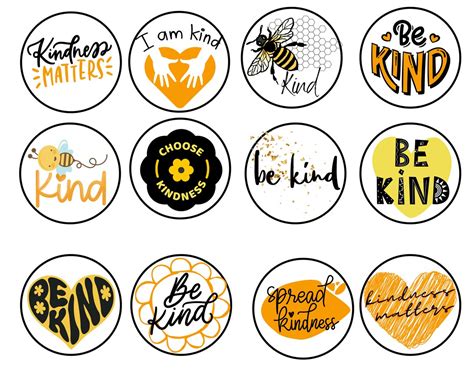 Be Kind Button Template Etsy